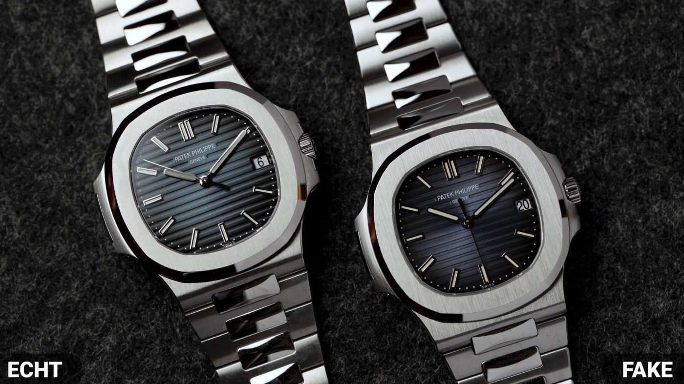 Vergleich Zifferblatt Fake VS real Patek Philippe Nautilus 5711