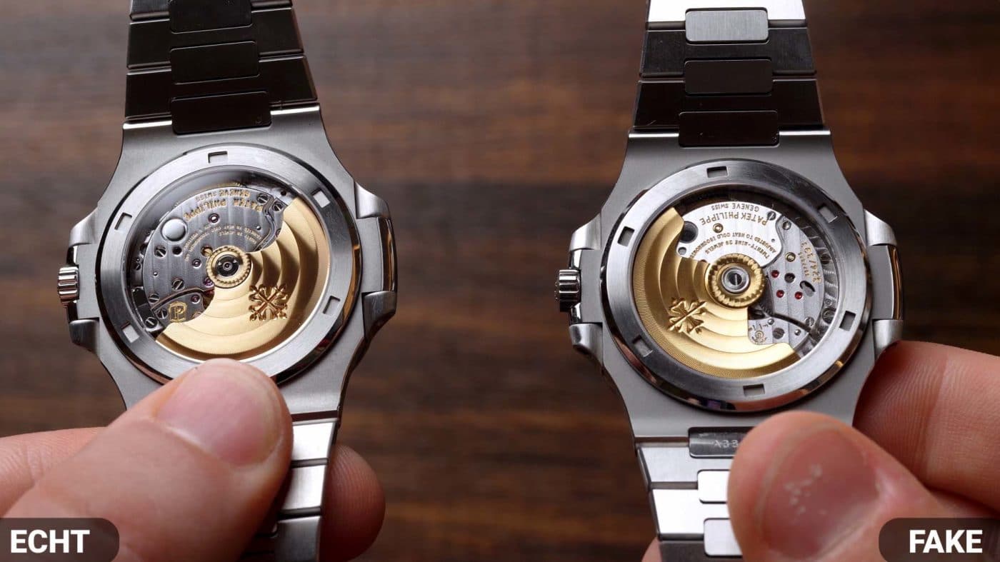 Uhrwerk Vergleich Patek Philippe Nautilus 5711 Real VS Fake